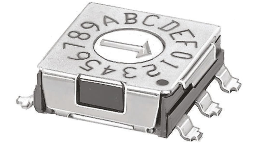 Interruptor DIP, Montaje superficial, Actuador Ranurado Giratorio, 100 mA a 5 V dc, 10 vías, -25 → +75°C
