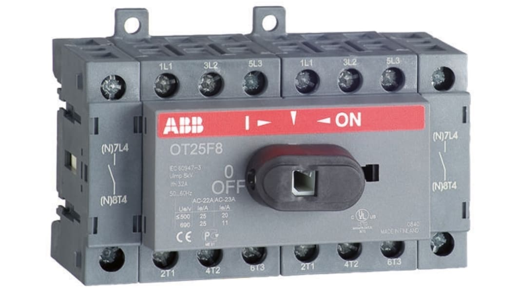 Interrupteur-sectionneur ABB, 8 P, 16A, 400V c.a.