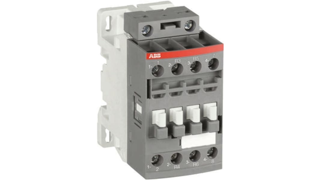 Contactor ABB AF09 AF de 4 polos, 2 NA + 2 NC, 25 A, bobina 24 V ac / dc, 4 kW