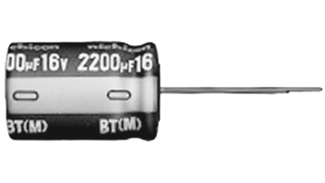 Nichicon 4.7μF Aluminium Electrolytic Capacitor 350V dc, Radial, Through Hole - UBT2V4R7MPD8
