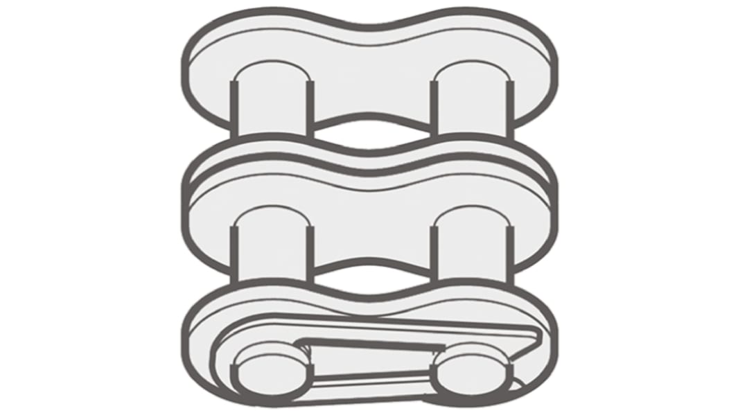 Eslabón de cadena de rodillos Renold Acero, tipo de cadena 60-2