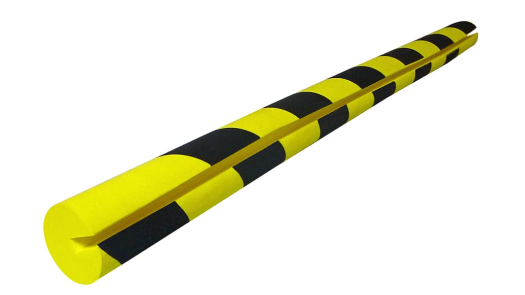 RS PRO, Vægbeskytter, Længde: 750mm, Dia: 40mm, Sort, gul