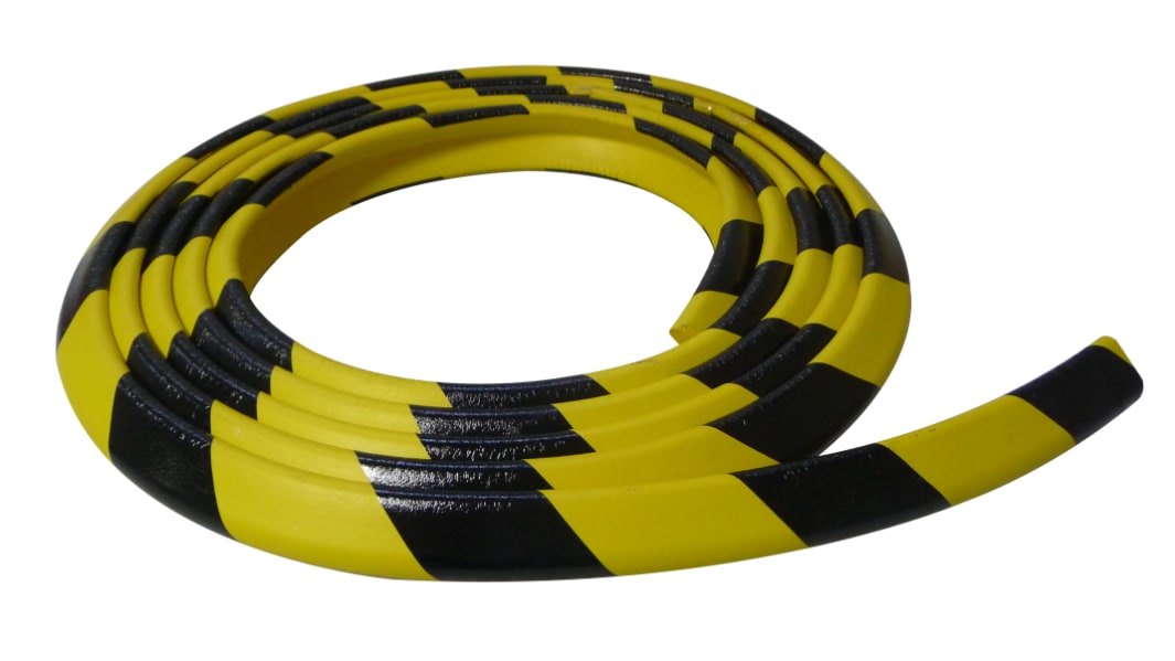 Protector de espuma RS PRO de Caucho de Nitrilo Negro, amarillo, long. 5m, anch. 30mm