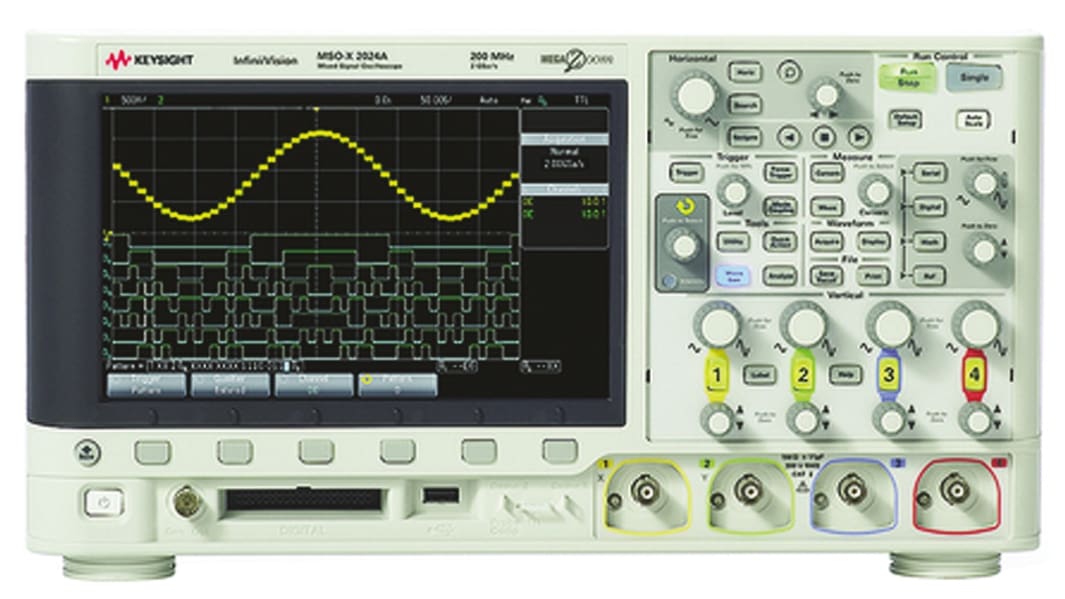 Keysight Technologies DSOX2024A InfiniiVision 2000 X Series, 200MHz Bench Oscilloscope, 4 Analogue Channels - UKAS