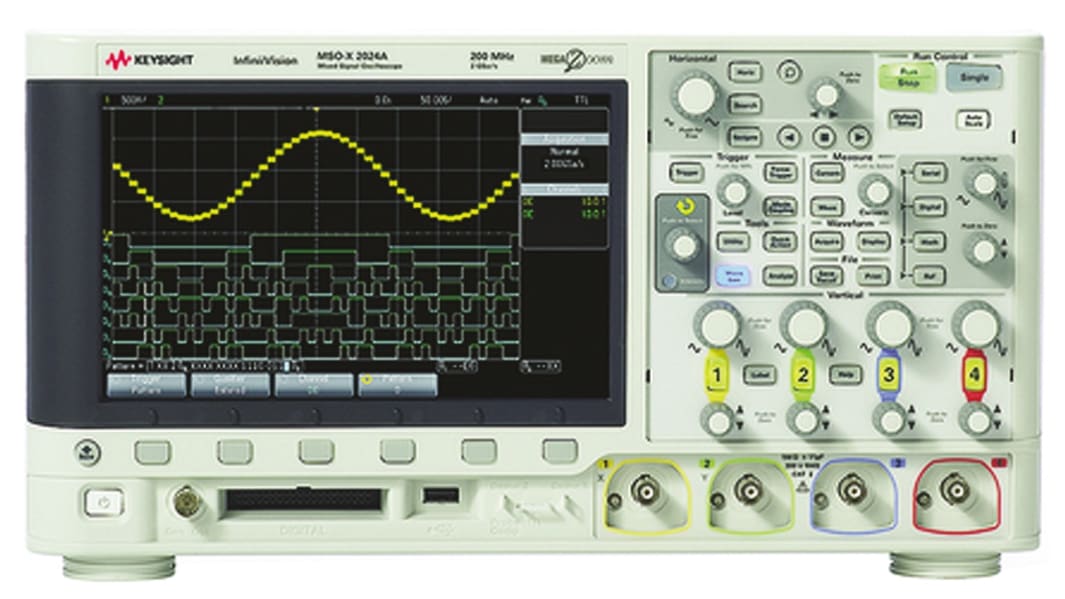 Osciloscopio de banco Keysight Technologies DSOX2012A, calibrado UKAS, canales:2 A, 100MHZ, pantalla de 8.5plg,