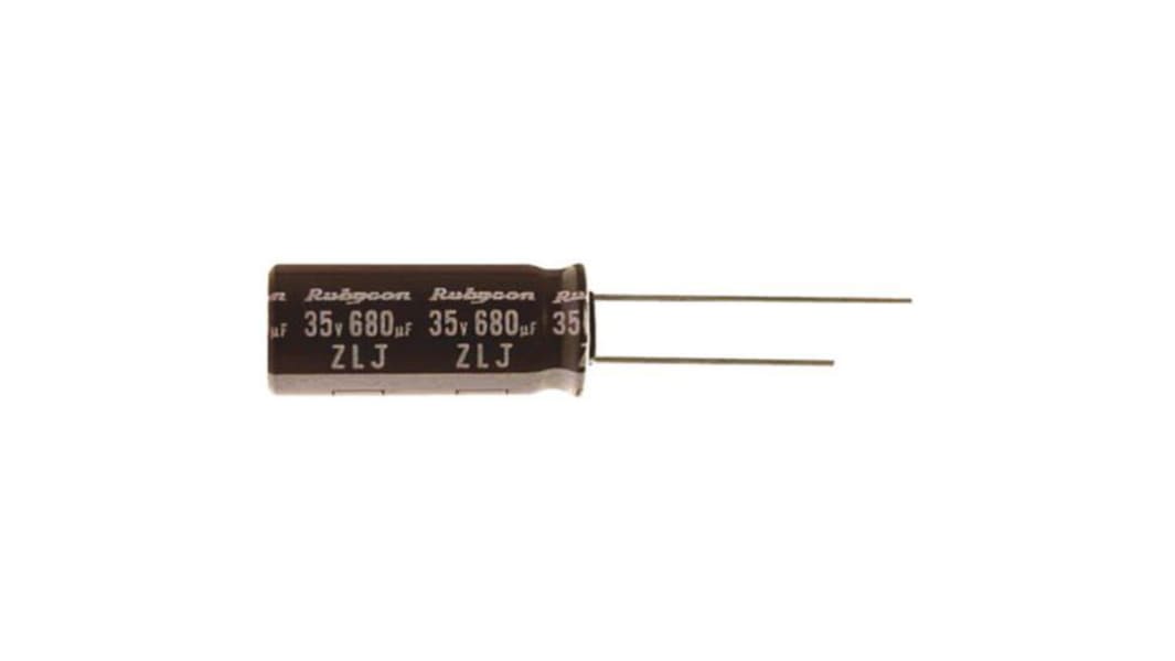 Condensador electrolítico Rubycon serie ZLJ, 330μF, ±20%, 50V dc, Radial, Orificio pasante, 10 (Dia.) x 20mm, paso 5mm