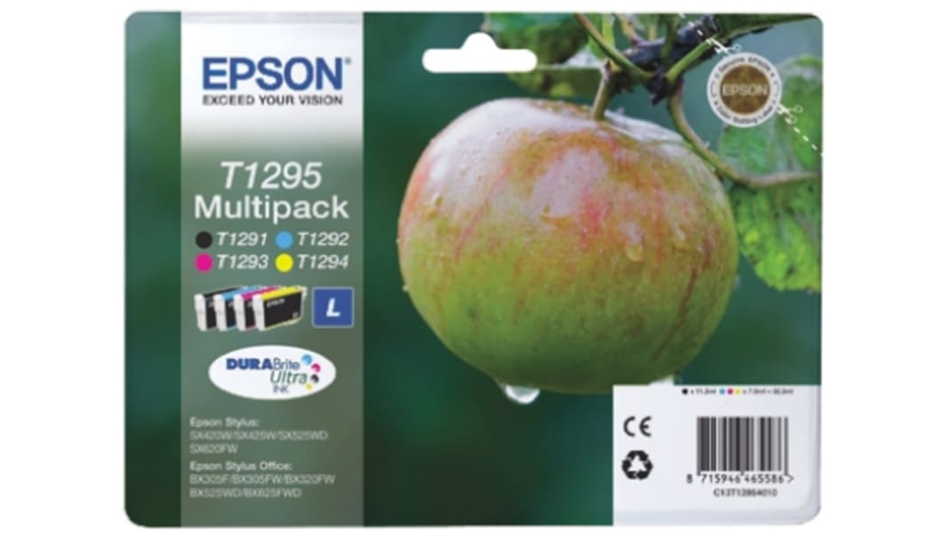 Epson T1295 Druckerpatrone für Epson Patrone Schwarz, Cyan, Magenta, Gelb 4 Stk./Pack