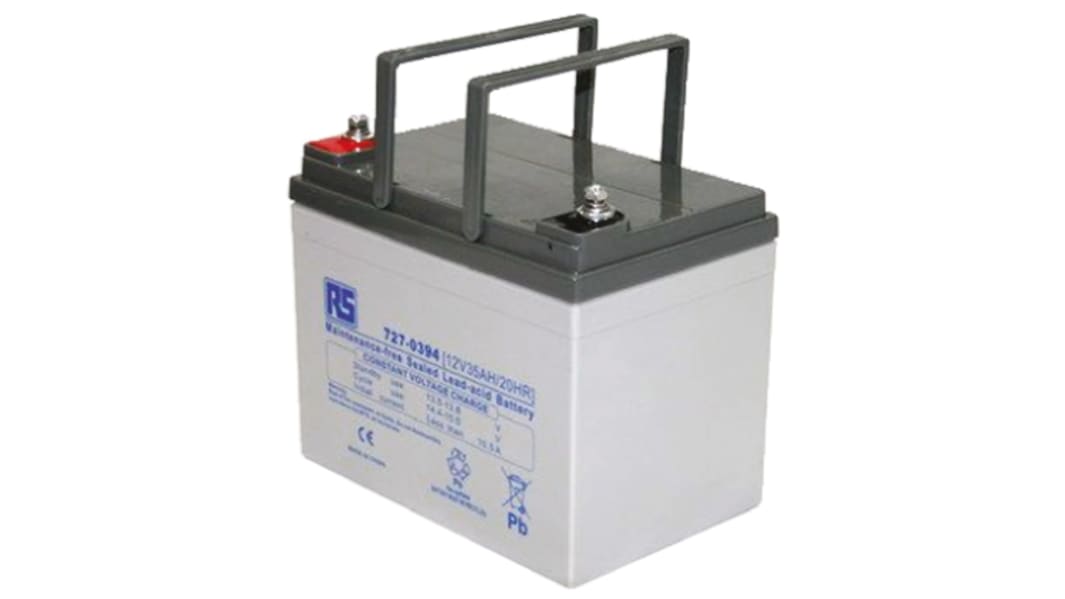 RS PRO 12V T6 Sealed Lead Acid Battery, 35Ah