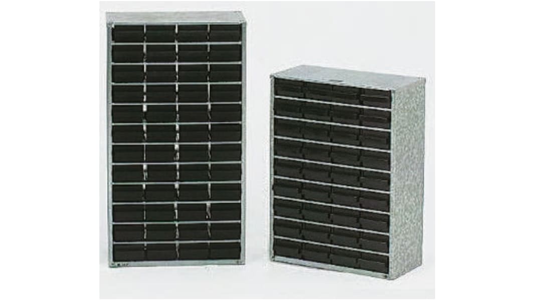 Raaco ESD-Schrank, 48-Fächer, 41mm Schubladenhöhe, Fach B. 67mm, Schr.Maße 555 x 307 x 146mm