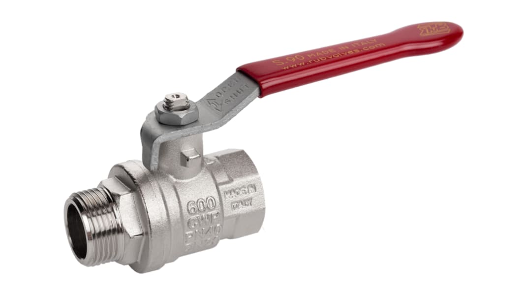 RS PRO BSPP 2Zoll Kugelventil Vollbohrung, 2-polig aus Messing 40bar 580psi