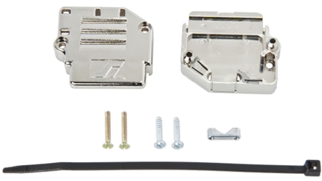 Capot Sub-D Amphenol Communications Solutions série 863093C, 15 contacts, en Thermoplastique boîtier A Coudé, Droit