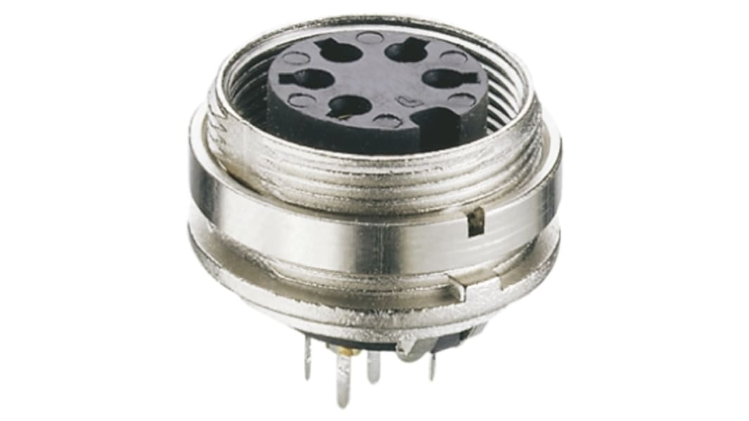 Lumberg KGR M16 DIN-Buchse Gerade 7-polig, 60 V ac / 5A IP40, Lötanschluss Tafelmontage