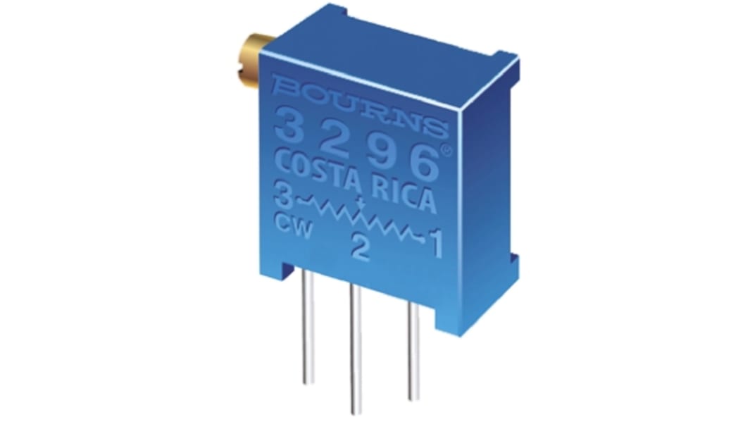 Bourns 半固定抵抗器（トリマポテンショメータ）, 5kΩ, ±10%, 0.5W, 25回転, スルーホール