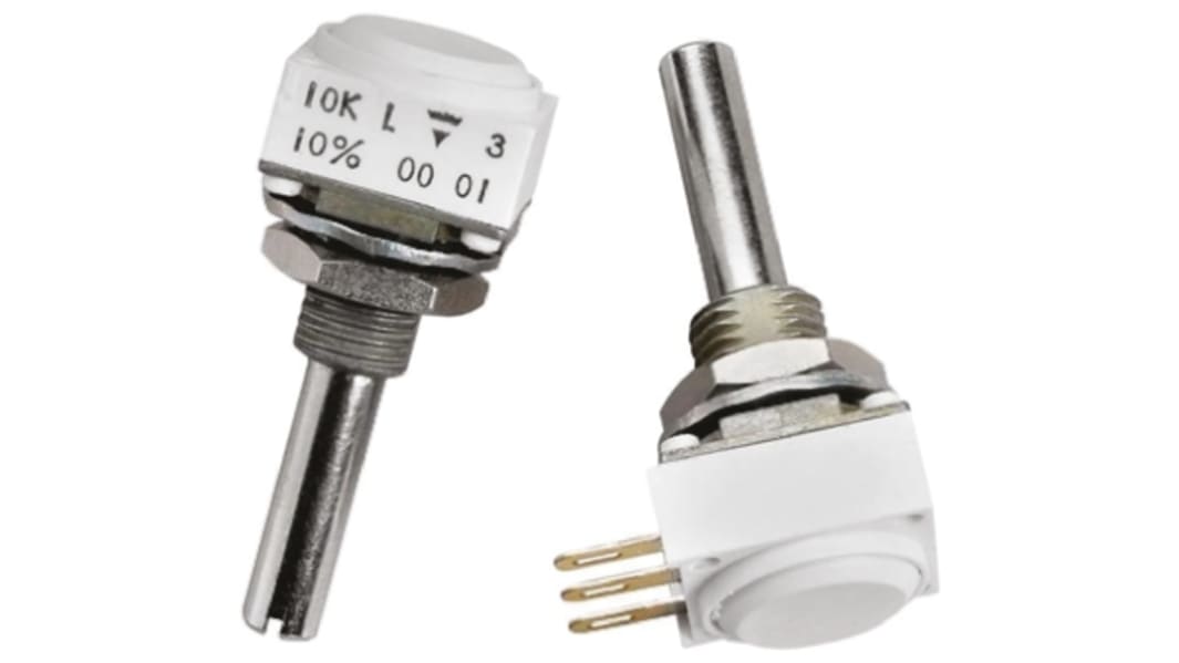Vishay P11L 5kΩ Rotary Potentiometer 2-Gang Panel Mount, P11L2V0FLSY00502KA