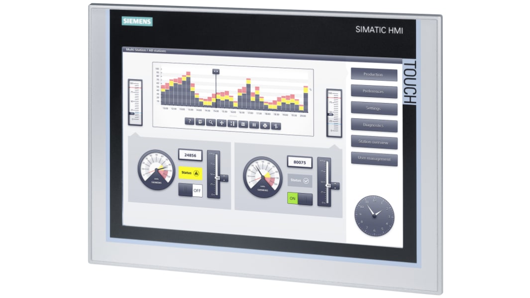 Siemens SIMATIC Series TP1200 Comfort HMI Panel - 12.1 in, TFT Display, 1280 x 800