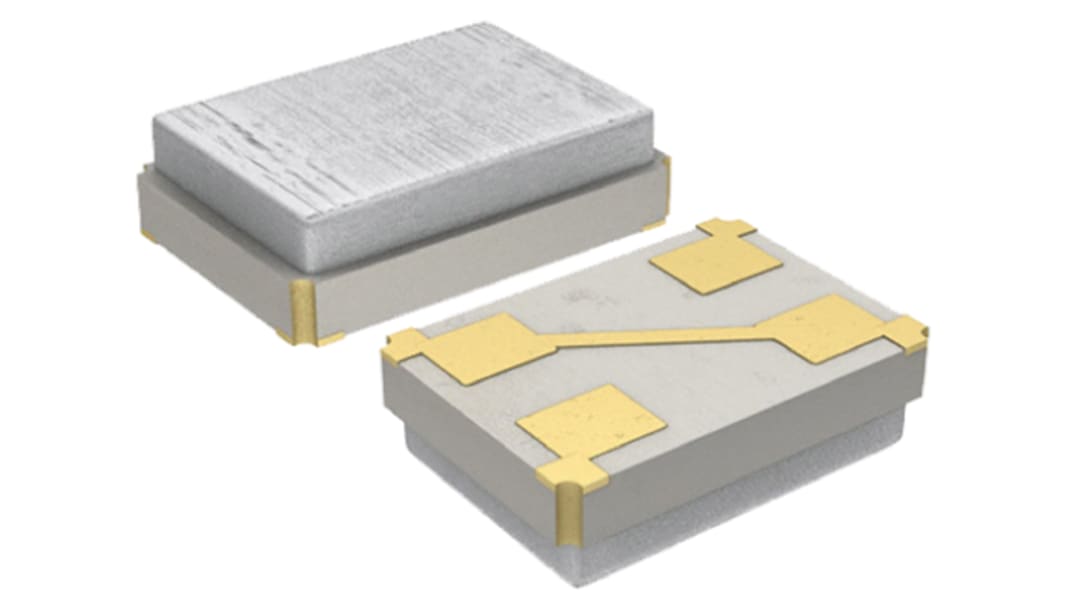 Unidad de cristal 26MHZ, ±20ppm, Cap Chip, 3-Pin, 2 x 1.6 x 0.7mm