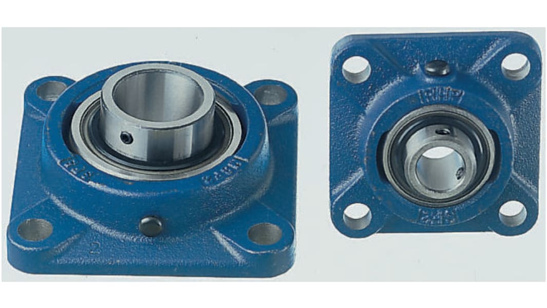 Cuscinetto flangiato NSK-RHP, 4 fori di montaggio da 10mm, Ø int 30mm, dimensioni 108mm x 108mm x 29.8mm, in Ghisa