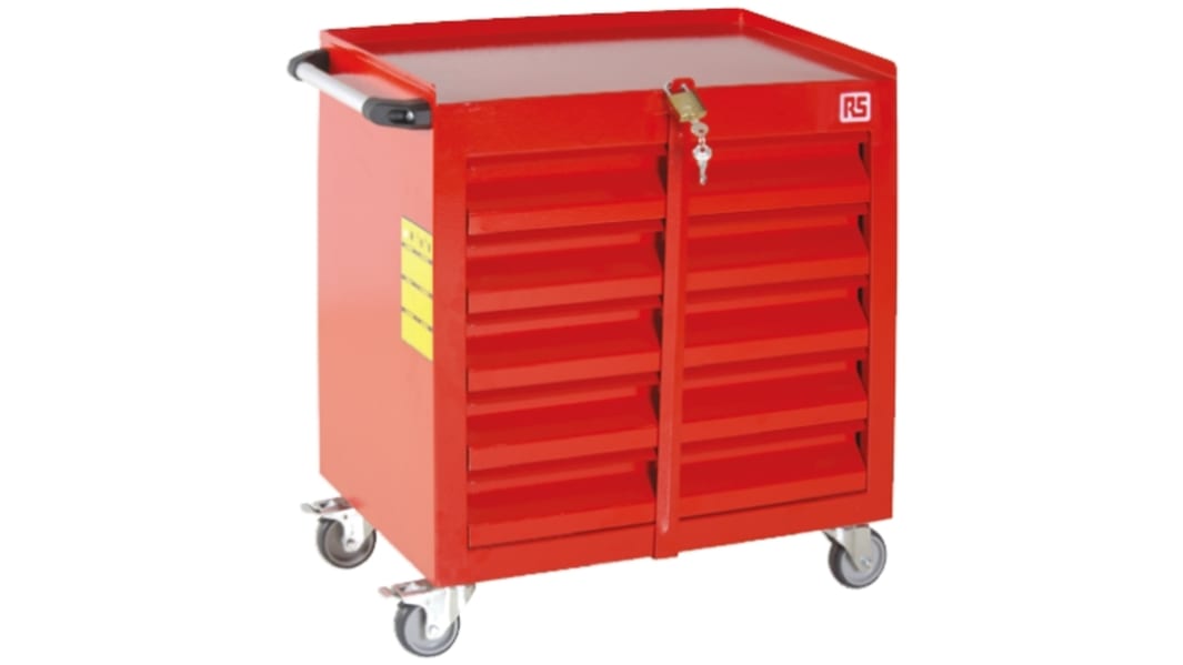 RS PRO 5 Drawer Steel Wheeled Tool Chest