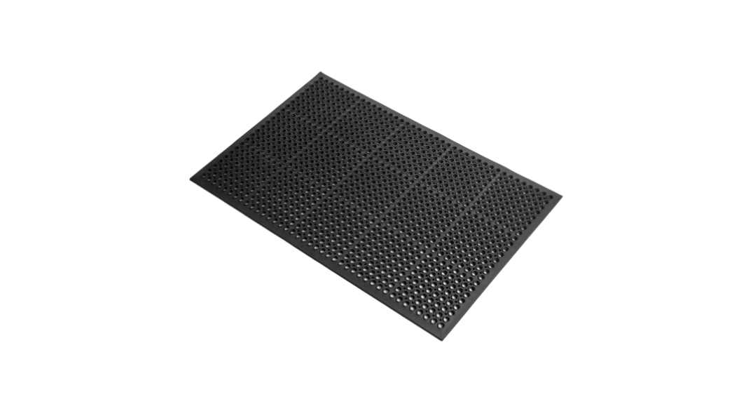 RS PRO 疲労軽減マット なし ゴム 凸型の丸を配す表面加工 ドライ, 湿 12mm なし Black 1500mm x 900mm 単品 Rampmat