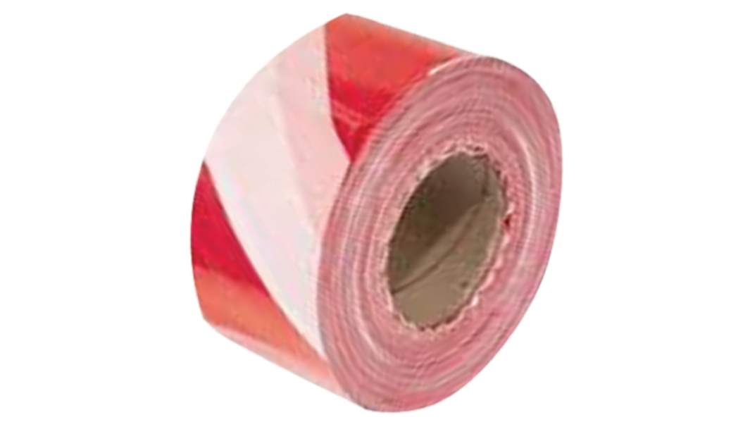 RS PRO Red/White PE 100m Barrier Tape