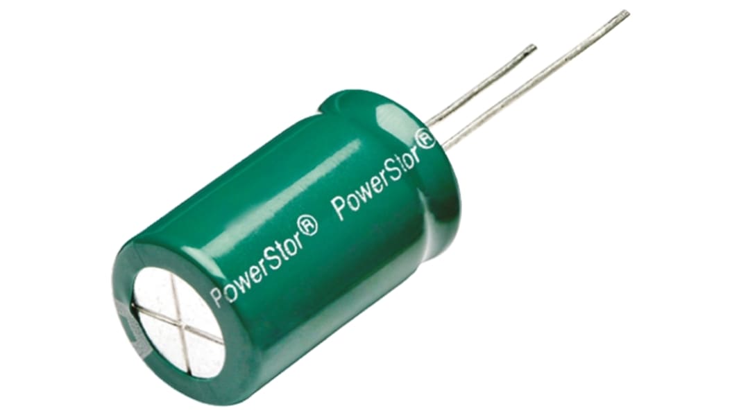 Eaton 25F Supercapacitor -10 → +30% Tolerance, 2.7V dc, Through Hole