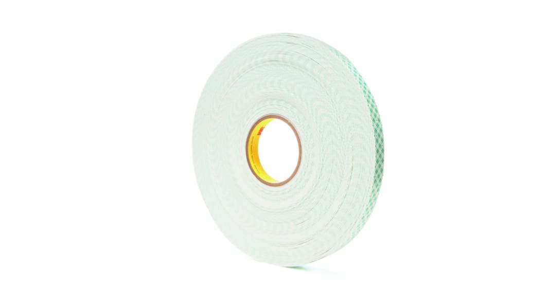 3M 4016 White Foam Tape, 19.0mm x 13.70m, 1.60mm Thick