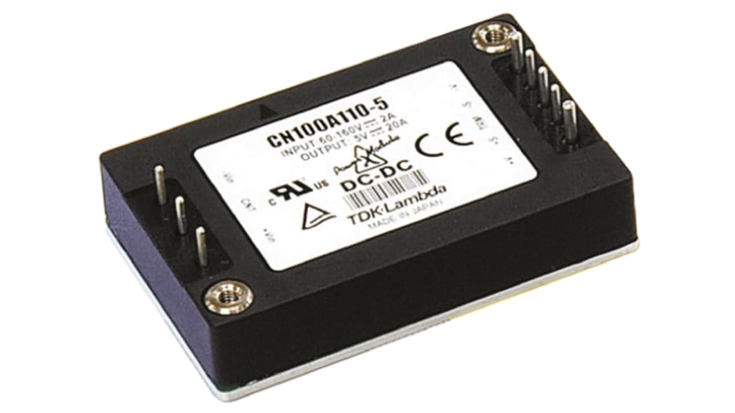 TDK DC/DC-Wandler 100.8W 110 V dc IN, 24V dc OUT / 4.2A Durchsteckmontage 3kV ac isoliert