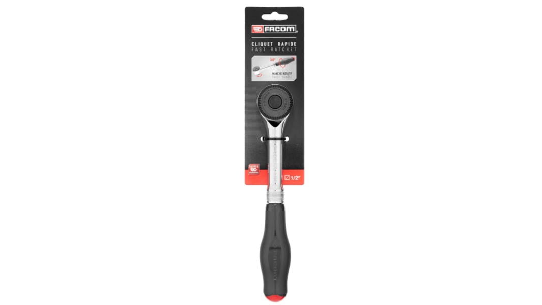 Facom S.360PB 1/2 in Square Ratchet with Bi-material Elastomer Handle, 251 mm Overall