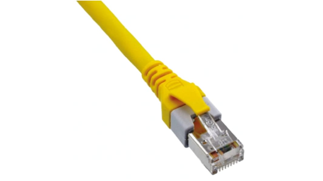 Cavo Ethernet Cat5e (SF/UTP) HARTING, guaina in PUR col. Giallo, L. 2m, Con terminazione