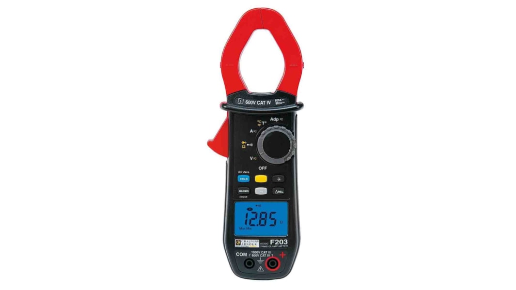 Chauvin Arnoux F203 Clamp Meter, 900A dc, Max Current 600A ac CAT III 1000V With RS Calibration