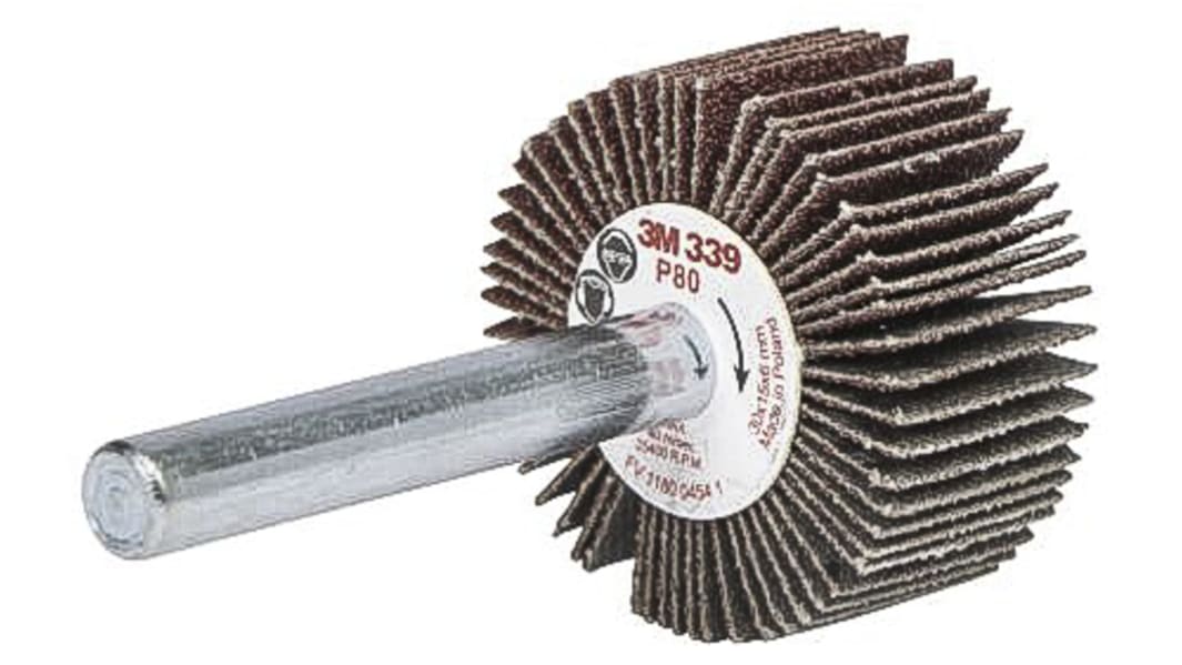 Meule abrasive, Dia. 50mm x 20mm 3M, grain P80, Oxyde d'aluminium, 19000tr/min