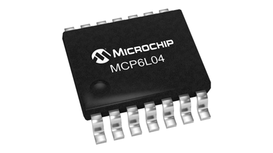MCP6L04T-E/ST Microchip, Op Amp, RRIO, 1MHz, 1.8 → 6 V, 14-Pin TSSOP