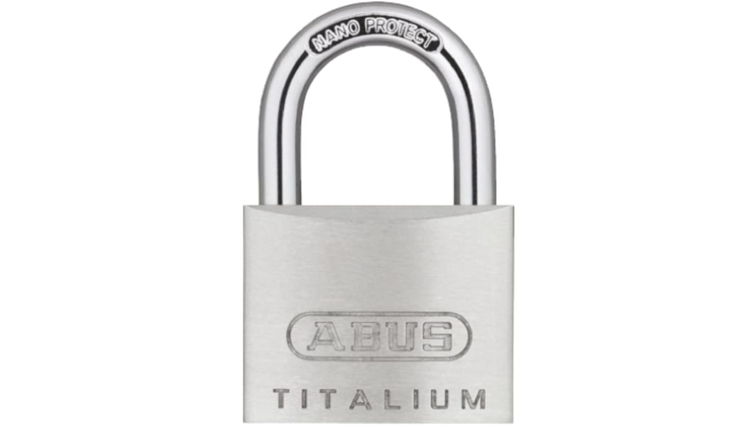Lucchetto con chiave ABUS per uso interno ed esterno, in Titalium, anello da 6.5mm, L. 29.5mm, col Grigio