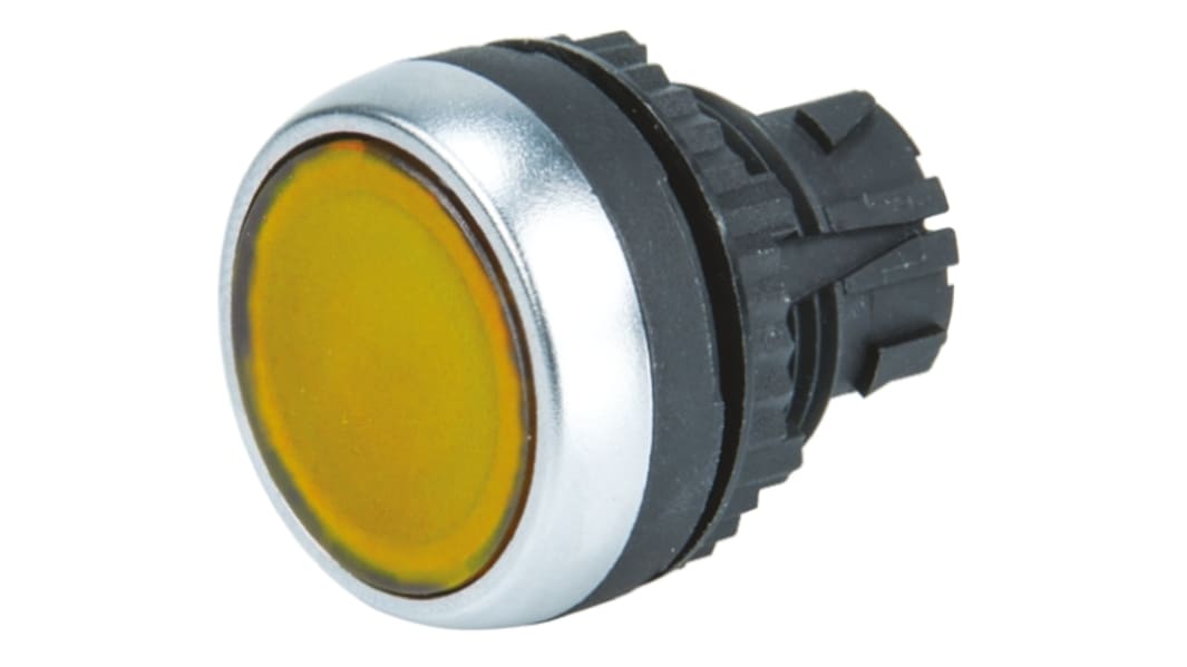 Tête de bouton poussoir BACO, BACO Jaune, Ø découpe 22mm, Retour par ressort