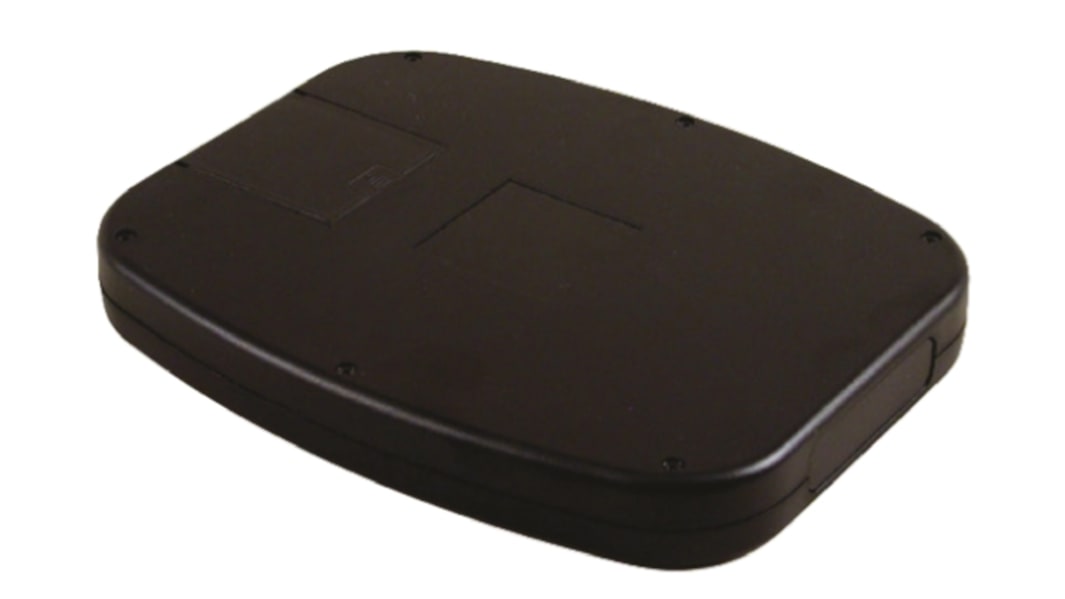 Caja portátil Hammond de ABS pirroretardante Negro, 240 x 190 x 30mm, , con compartimento batería, muesca de teclado,