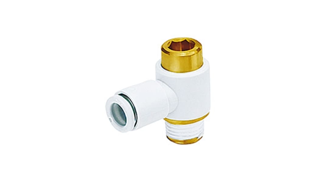 Adaptateur fileté coudé SMC KQ2 vers Enfichable 6 mm G 1/4 Mâle