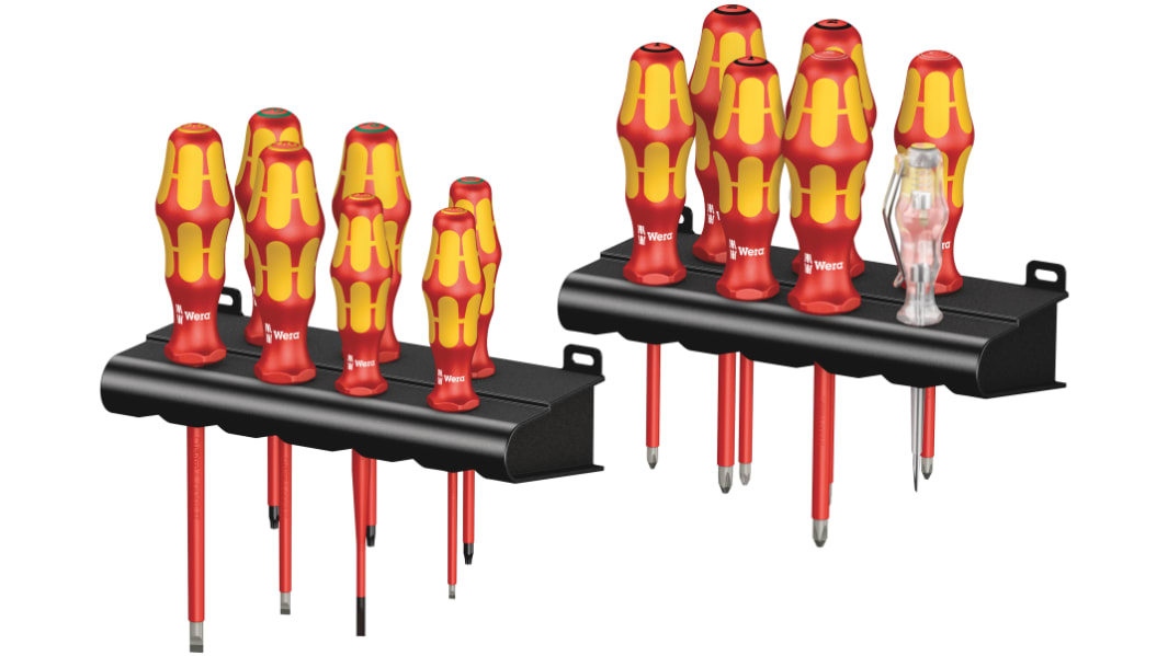 Wera Phillips; Pozidriv; Slotted; Torx Insulated Screwdriver Set, 16-Piece