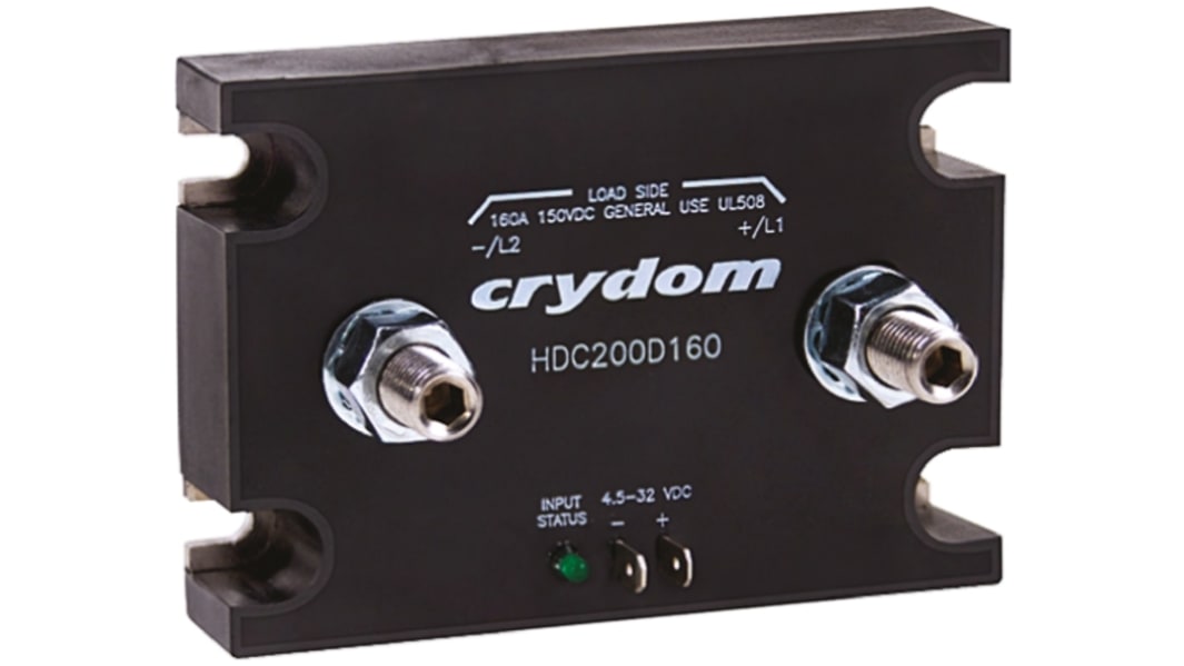 Sensata Crydom HDC Series Solid State Relay, 160 A Load, Panel Mount, 150 V dc Load, 32 V dc Control