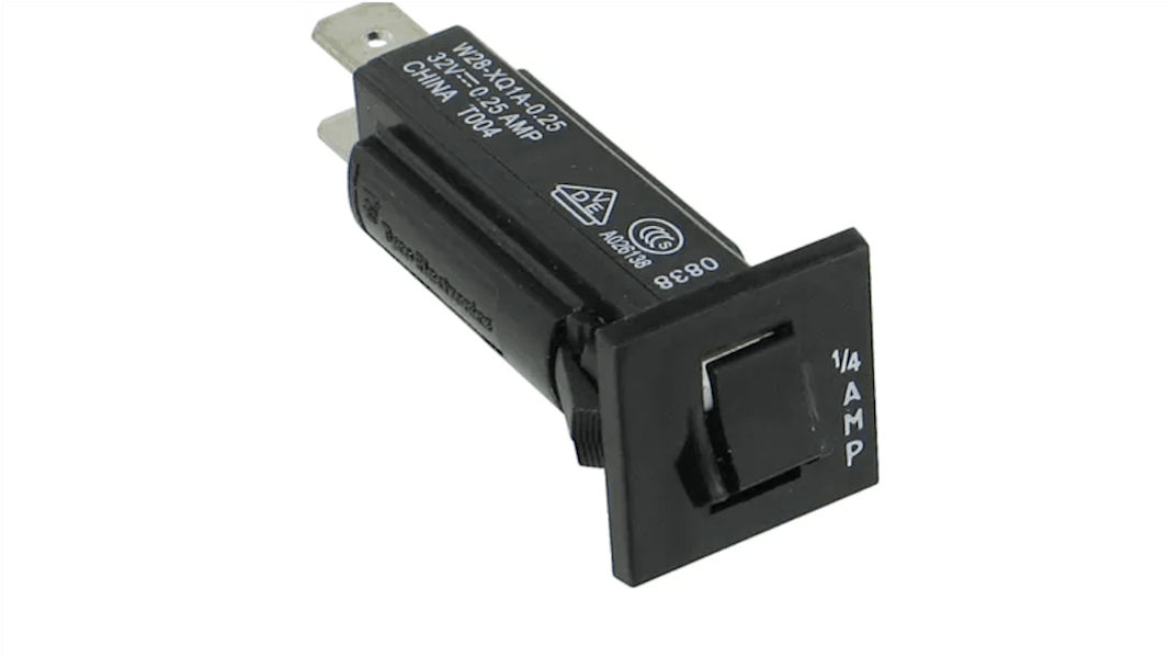 TE Connectivity Termisk automatsikring, 250mA, 1-Polet, W28 Serien 32 V dc, 250V ac