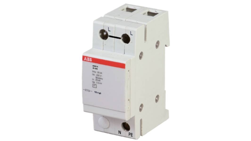 Supresor de transitorios ABB, Protector de transitorios, 255 V, 25kA, Carril DIN
