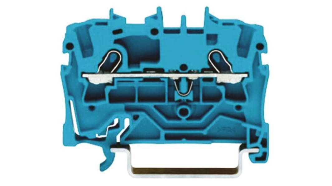 WAGO 2000-1204 TOPJOB S, 2000 Series Blue, 1mm², Single-Level, Push-In Cage Clamp Termination, ATEX, IECEx