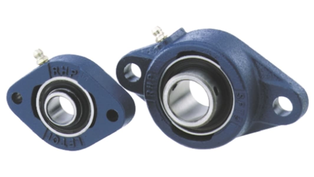 Cuscinetto flangiato NSK-RHP, 2 fori di montaggio da 8mm, Ø int 25mm, dimensioni 96mm x 71mm x 29.24mm, in Ghisa