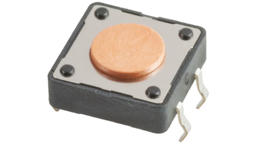 Interruptor táctil tipo Botón, Rosa, contactos SPST 4.3mm, Montaje en orificio pasante