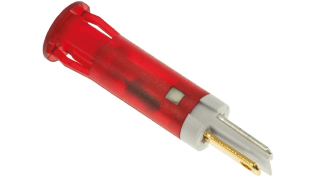 Apem Red Panel Mount Indicator, 24V dc, 10mm Mounting Hole Size, Faston, Solder Lug Termination