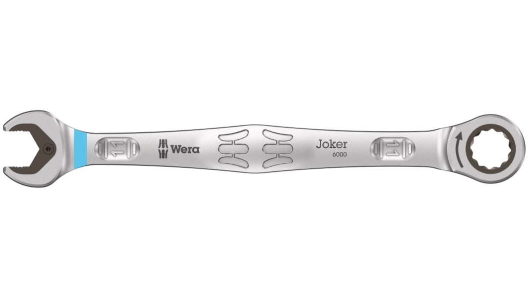 Wera Joker 11mm Gabel‑Ring Ratschenschlüssel doppelseitig Chrom-Stahl legiert, Länge 165 mm