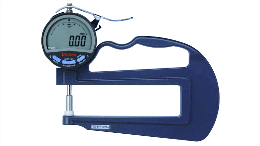 Mitutoyo 547 Materialdickenlehre mit LCD Anzeige, 0mm → 12mm ±3 μm / 0,01 mm, ISO-kalibriert
