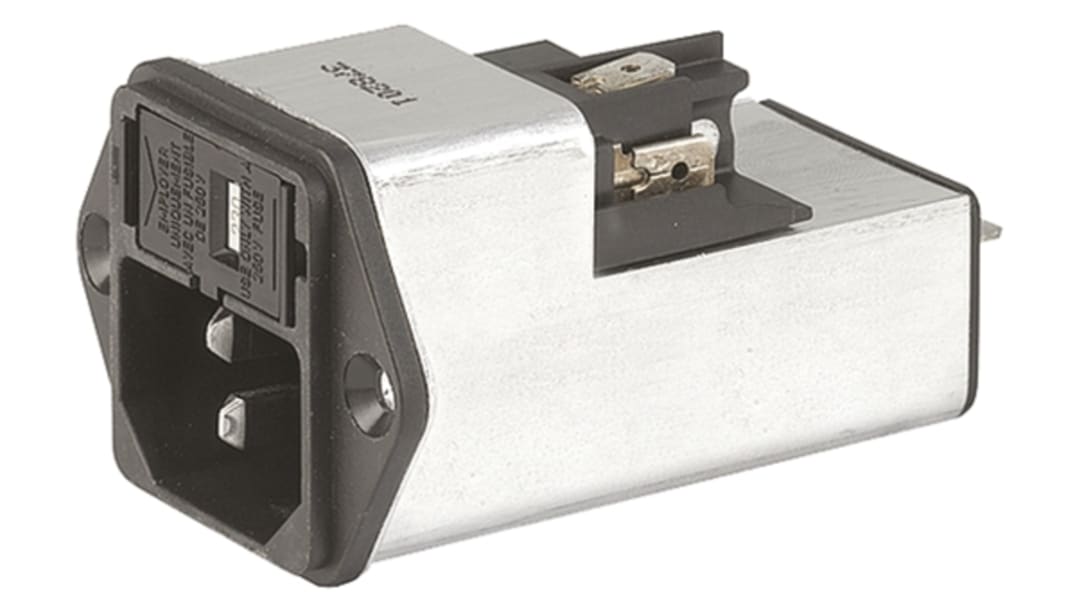 Filtro IEC Schurter con conector C14, 125 V ac, 250 V ac, 6A, 50 Hz, 60 Hz, 1, 2 de 5 x 20mm, con interrruptor de