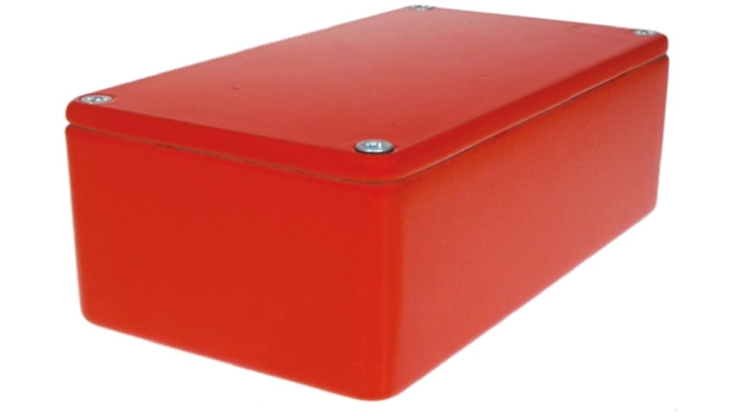 CAMDENBOSS Burkolat, IP54, Fröccsöntött alumínium, Piros, 120 x 66 x 40mm, árnyékolt, 5000 sorozat
