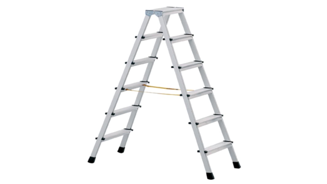 Zarges Leiter 2 x 6-Stufen Aluminium bis 1.3m, Traglast 150kg, 6.1kg
