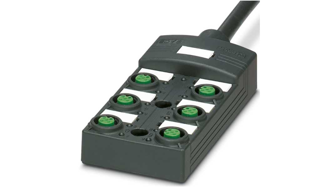 Phoenix Contact SACB Series Sensor Box, M12, 5m cable, 4 way, 6 port